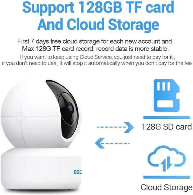 Alt view image 7 of 7 - 4MP WIFI HD PT Smart Home Indoor Surveillance IP Camera Pan 355° Tilt 90° Humanoid Motion Detection PIR Alarm Night Vision 2-Way Audio App Push Sound Alarm Security Camera