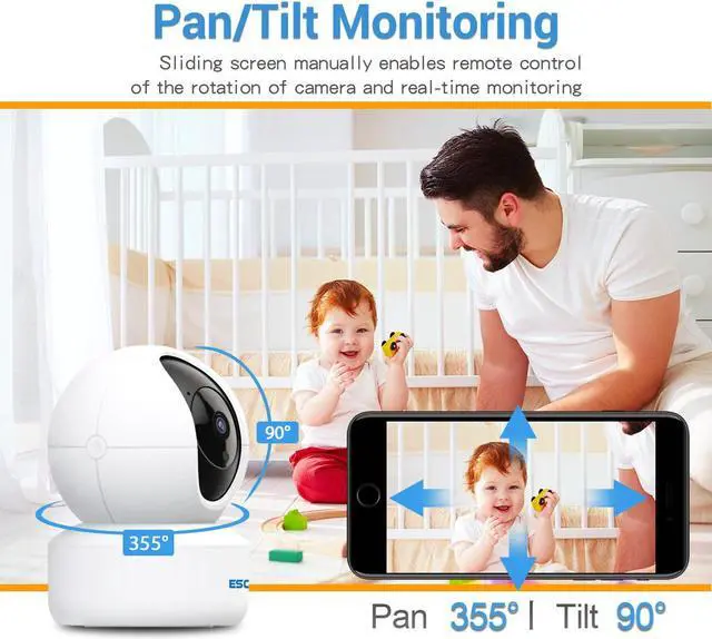 Alt view image 5 of 7 - 4MP WIFI HD PT Smart Home Indoor Surveillance IP Camera Pan 355° Tilt 90° Humanoid Motion Detection PIR Alarm Night Vision 2-Way Audio App Push Sound Alarm Security Camera