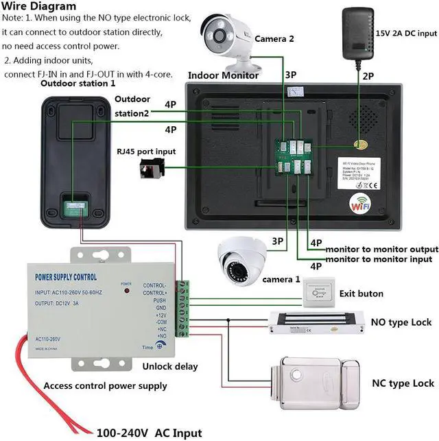 Alt view image 2 of 7 - 7" HD Monitor Wired WiFi Door Phone System Doorbell Home Apartment Video Intercom System,Phone Tuya APP Remote Control Unlocking, Video Recording, 2-Way Audio, Motion Detection,2 doorbell + 2 monitor,