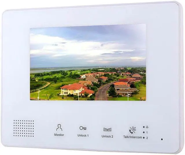 Alt view image 2 of 7 - 7 Inch LCD display 2-Wire 2pin Wire Video Door Phone Intercom Home doorbell Systems with Power Supply Controller easy install Support Unlocking Night Vision for home Doorbell,1 doorbell + 2 monitor