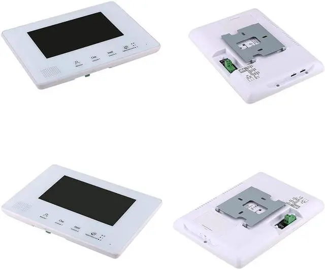 Alt view image 2 of 7 - 7 Inch LCD display 2-Wire 2pin Wire Video Door Phone Intercom Home doorbell Systems with Power Supply Controller easy install Support Unlocking Night Vision for home Doorbell,2 doorbell + 3 monitor
