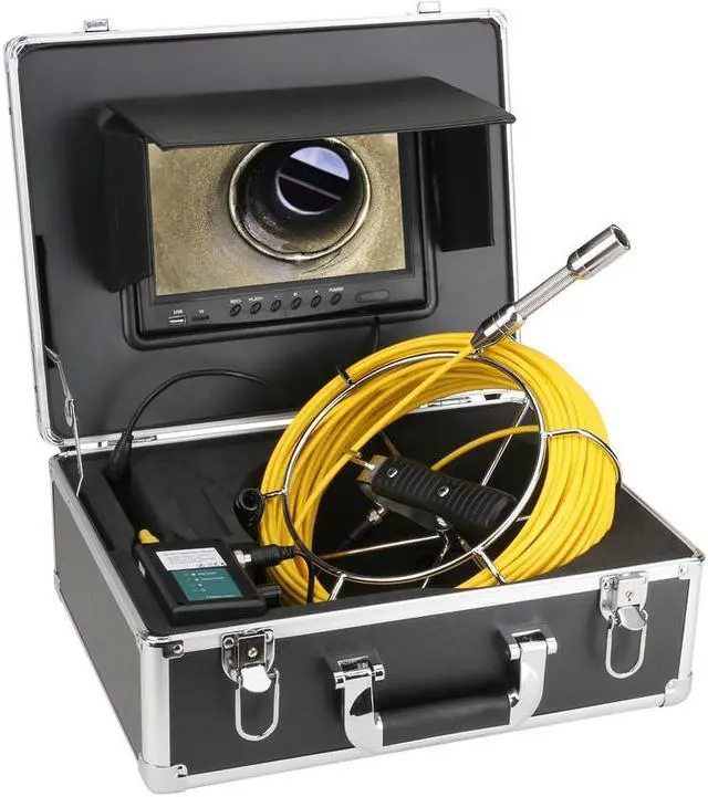 Alt view image 2 of 7 - VisiPower Sewer Drain Pipe Pipeline Inspection Wireless WiFi Camera + 9" Screen + Video Recording, for home Blocked draining plumbing Industrial Endoscope support Android/IOS, Cable length 20m/65ft