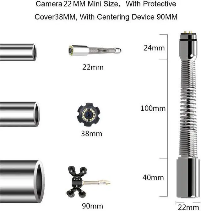 Alt view image 5 of 7 - visiPower Sewer Drain Pipe Pipeline Inspection Endoscope Camera 9" Screen Video Recording Meter Counter Auto Balance for home Blocked draining plumbing Industrial Endoscope, Cable length 20m/65ft