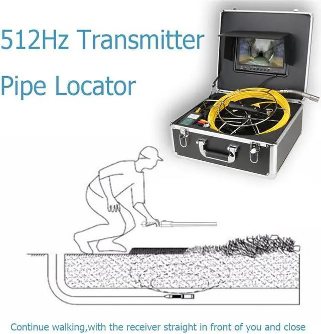 Alt view image 7 of 7 - VisiPower Sewer Drain Pipe Pipeline Inspection Endoscope Camera + 9" Screen + Video Recording + Meter Counter, for home Blocked draining plumbing Endoscope Waterproof IP68, Cable length 20m/65ft