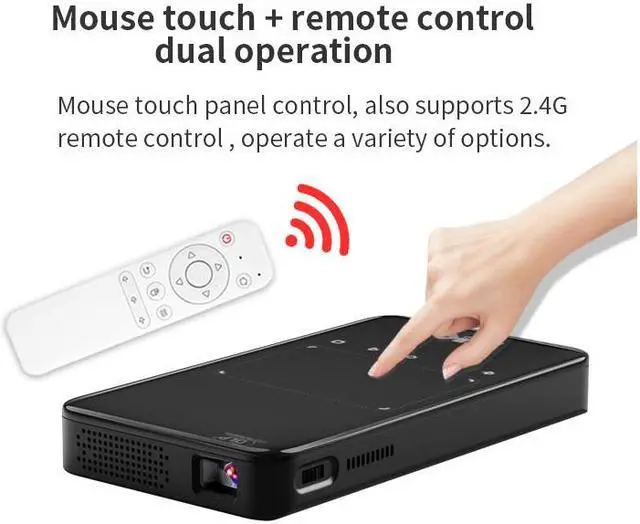Alt view image 13 of 14 - Mini Portable Pocket Smart DLP Projector, Android 9.0 System with WIFI and Bluetooth, 3D Movie Projector with Tripod & Bag, Support 4K 1080P HDMI WiFi 2.4G/5G USB LED Home Theater RAM 2G ROM 32GB