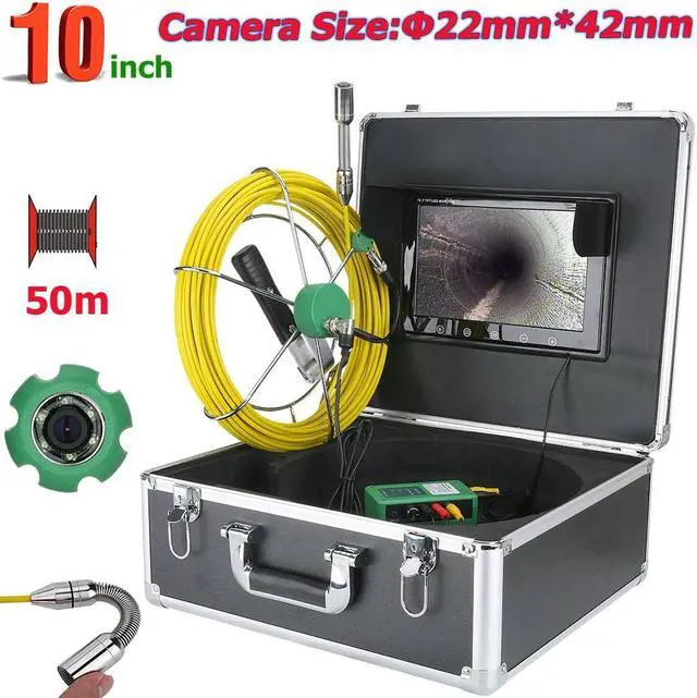 Main image of Sewer Drain Pipe Pipeline Inspection Industrial Endoscope Camera with 10" Screen 4500mah battery for home Blocked draining plumbing Industrial Endoscope Waterproof IP68, Cable length 20m/65ft