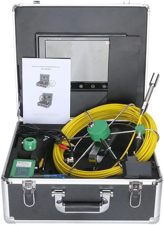 Alt view image 6 of 7 - Sewer Drain Pipe Pipeline Inspection Industrial Endoscope Camera 10" Screen with battery home Blocked draining plumbing Industrial Endoscope Waterproof IP68, camera dia 17mm, Cable length 20m/65ft