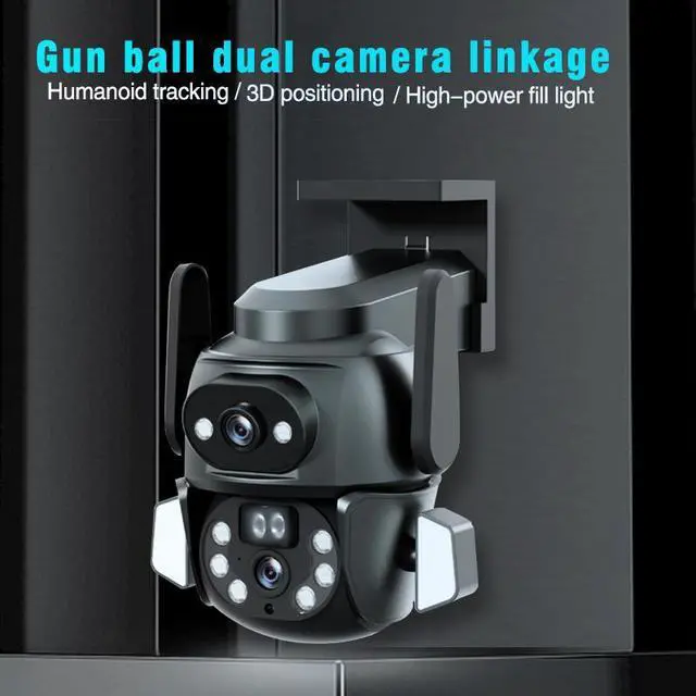 Alt view image 2 of 7 - VisiPower WiFi Dual-Lens 2+2MP IP PT Camera Smart Security Full Color HD 360° View Camera for Home Security Linkage Camera  24/7 Recording, Motion Detection Spotlights Color Night Vision Waterproof