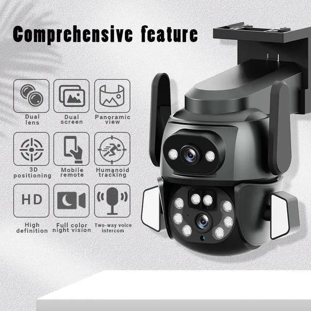 Alt view image 4 of 7 - VisiPower WiFi Dual-Lens 2+2MP IP PT Camera Smart Security Full Color HD 360° View Camera for Home Security Linkage Camera  24/7 Recording, Motion Detection Spotlights Color Night Vision Waterproof