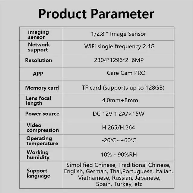 Alt view image 6 of 7 - VisiPower Outdoor Dual Lens 3+3MP WiFi Full Color HD 360° 10x Zoom Security  IP PTZ Camera, Home Security Outside Color Night Vision Dual Camera Motion Light Alarm Floodlight Waterproof
