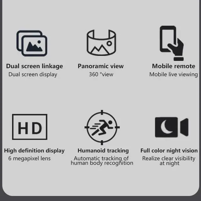Alt view image 7 of 7 - VisiPower Outdoor Dual Lens 3+3MP WiFi Full Color HD 360° 10x Zoom Security  IP PTZ Camera, Home Security Outside Color Night Vision Dual Camera Motion Light Alarm Floodlight Waterproof