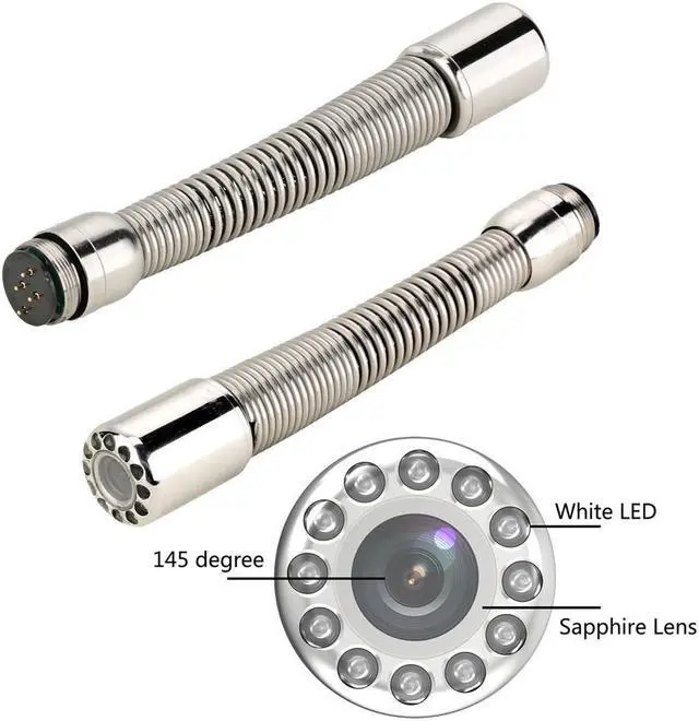 Alt view image 3 of 7 - VisiPower 10" AHD 1080P 2MP Display Screen Pipe Sewer Drain Inspection Video  DVR Video+Audio Recording 5X Image Enlarge Industrial Endoscope Borescope 7mm Cable Length 20m/65ft Camera