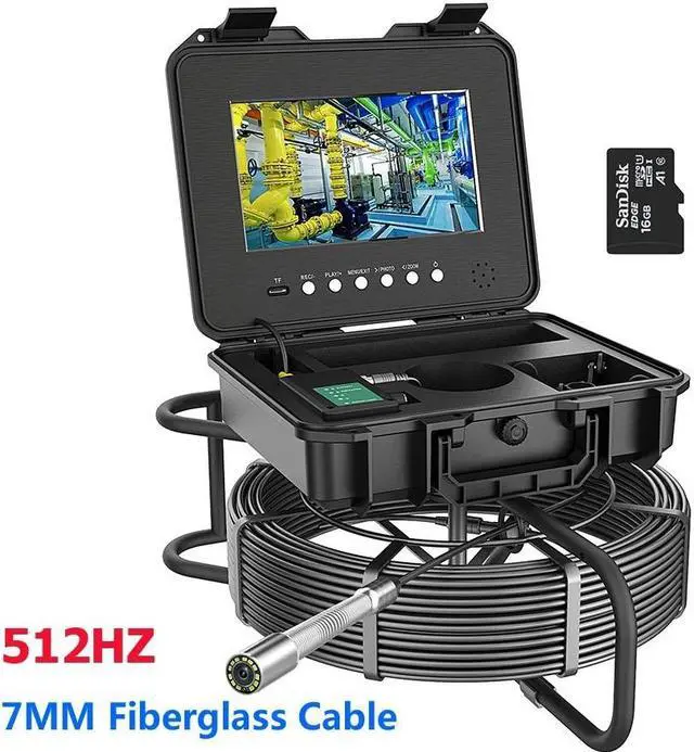 Main image of VisiPower 10" AHD 2MP Display Screen Pipe Sewer Drain Pipeline Inspection Video Recording 5X Image Zoom Industrial Endoscope Borescope Built-in 512HZ TRANSMITTER  7mm Cable Length 20m/65ft  Camera