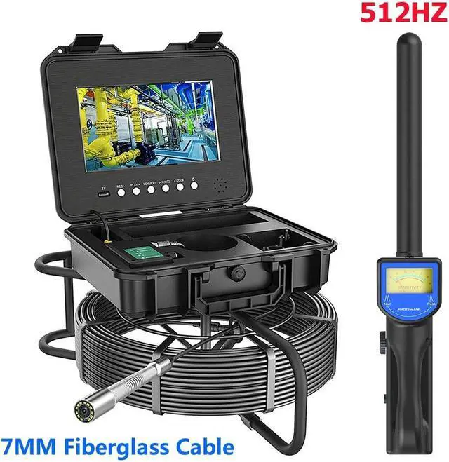 Main image of VisiPower 10" AHD 2MP Display Screen Pipe Sewer Drain Pipeline  Video Recording 5X Image Zoom Industrial Endoscope Borescope with 512HZ Locator sonde Cable Diameter 7mm Cable Length 20m/65ft Camera