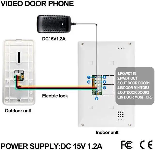 Alt view image 7 of 7 - VisiPower 7" Monitor Wired Multi Room Unlock Visual Intercom Villa Apartment Doorbell with Night Vision and Mobile Phone NFC unlocking, 1* outdoor doorbell + 1* indoor monitor 1* doorbell + 5* monitor