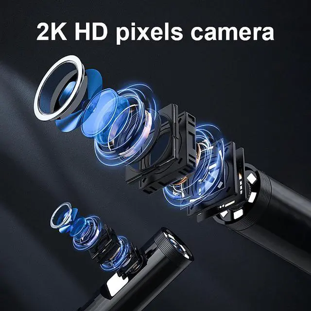 Alt view image 2 of 7 - Visipower Car Repair Detection WIFI Industrial Endoscope with an HD 2k Pixels Camera can connect mobile phone take photos/video LED light can be adjust Dual lens 8mm Borescope