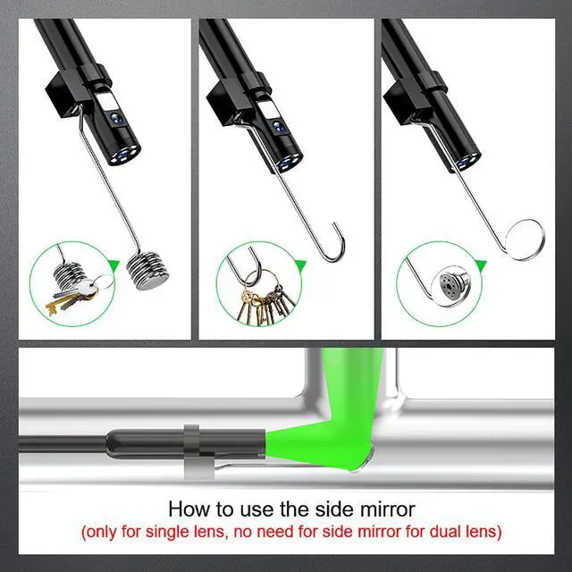 Alt view image 5 of 7 - Visipower Car Repair Detection WIFI Industrial Endoscope with an HD 2k Pixels Camera can connect mobile phone take photos/video LED light can be adjust Dual lens 8mm Borescope