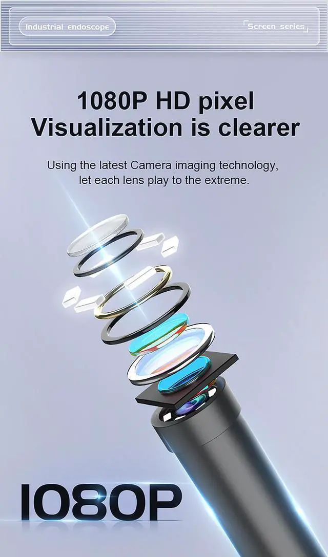 Alt view image 3 of 7 - VisiPower Car Repair Detection 4.3" LCD Handheld Digital Display Industrial Endoscope with HD 1080p Camera can take photos/video LED light adjustable Single lens 8mm Borescope Single lens_3m