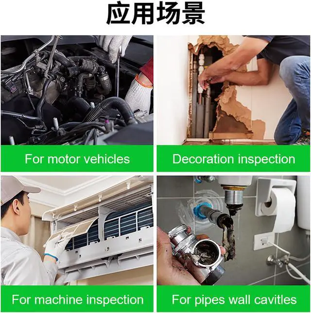 Alt view image 6 of 7 - VisiPower Car Repair Detection WIFI Industrial Endoscope with an HD 2k Pixels Camera can connect mobile phone take photos/video LED light can be adjust Dual lens 8mm Borescope W600_8mm_D_10M