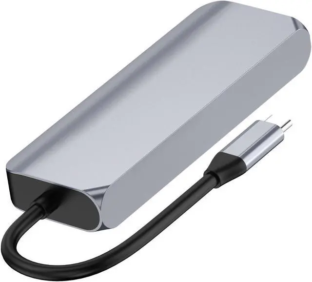 Alt view image 5 of 7 - VisiPower 6 in 1 Type-C /USB-C to HDMI 4K@30Hz + PD Charging + USB 3.0*1 + USB 2.0*2 + VGA Extension Adapter Converter PC Mobile Phone laptop 6-in-1 Docking Station Extension Hub Converter Cable