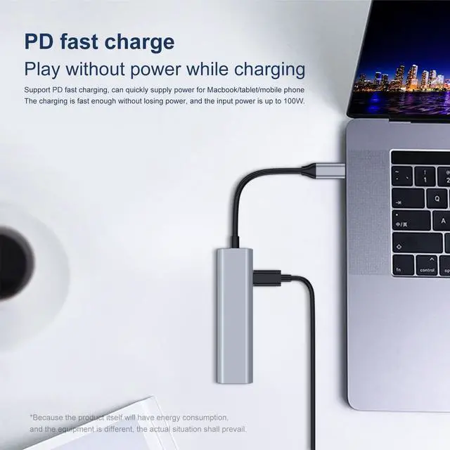 Alt view image 6 of 7 - VisiPower 4 in 1 Type-C  / USB-C to HDMI 4K@30Hz + PD Charging + USB 3.0 + USB 2.0 Extension Adapter Converter, PC Mobile Phone laptop 4-in-1 Docking Station USB Extension Hub Converter Adaptor Cable