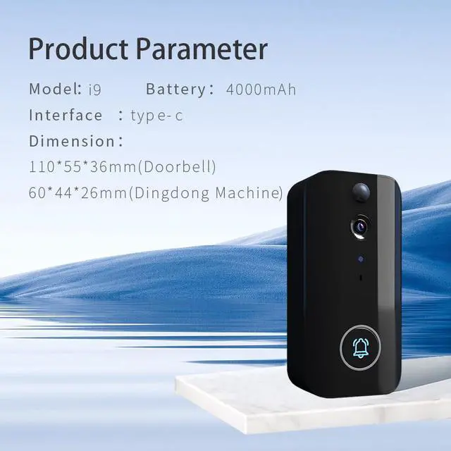 Alt view image 6 of 7 - VisiPower Wireless Doorbell Camera with 4000mAh Battery & Chime,  Motion Detection Smart Doorbell, Night Vision /Visitor Capture/Security WiFi Video Doorbell, Local/Cloud Storage No Subscription