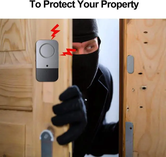 Alt view image 3 of 7 - Portable Door Window Alarm, 120DB Door Alarms, Door Magnetic Strip Home Security Sensor Easy to Install on/Off LED Indication Burglar Anti-Theft for Home Apartment Room Store Kids Safety