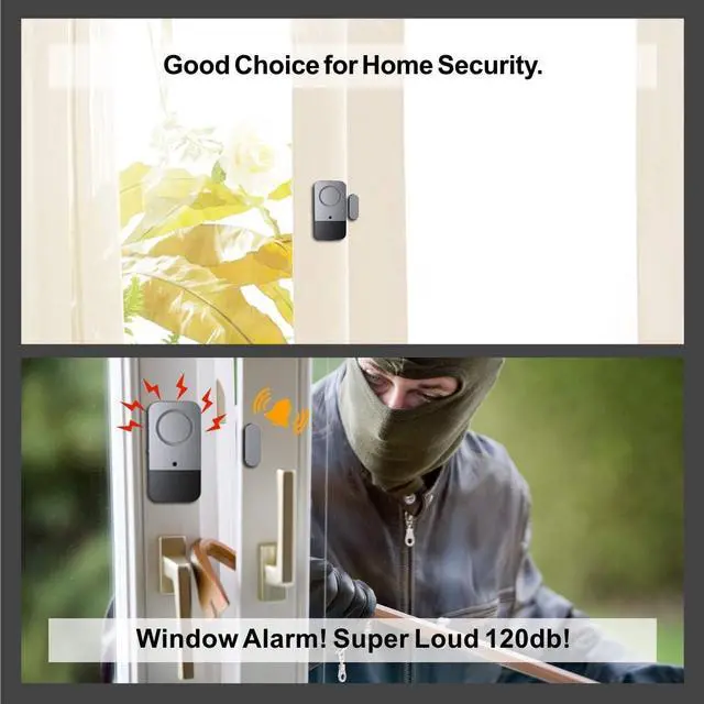 Alt view image 7 of 7 - Portable Door Window Alarm, 120DB Door Alarms, Door Magnetic Strip Home Security Sensor Easy to Install on/Off LED Indication Burglar Anti-Theft for Home Apartment Room Store Kids Safety