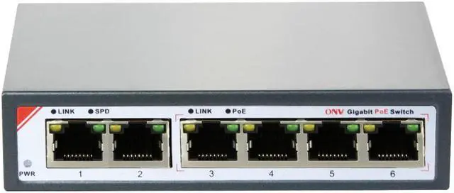 Main image of ONV-POE33064P-at 6-Port Gigabit PoE Switch with 4 Gigabit PoE Ports (IEEE802.3at) and 2 Gigabit uplink