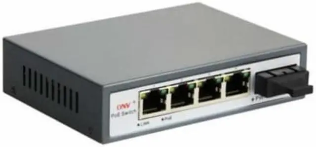 Alt view image 2 of 3 - ONV-POE31004PF-at 4 PoE IEEE802.3at 5-Port SC Fiber Port Media Converter Switch