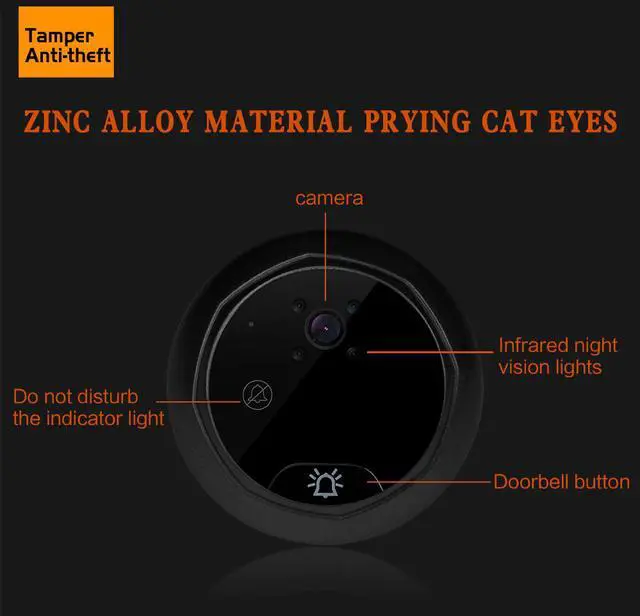 Alt view image 2 of 7 - Danmini W5 2.4inch Color Screen No Disturb Peephole Viewer