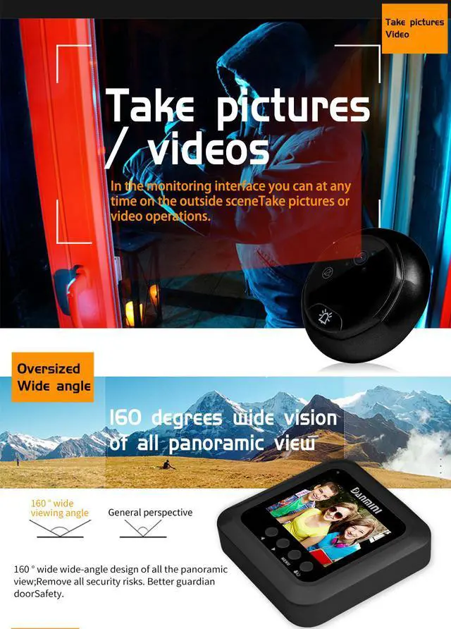 Alt view image 7 of 7 - Danmini W5 2.4inch Color Screen No Disturb Peephole Viewer