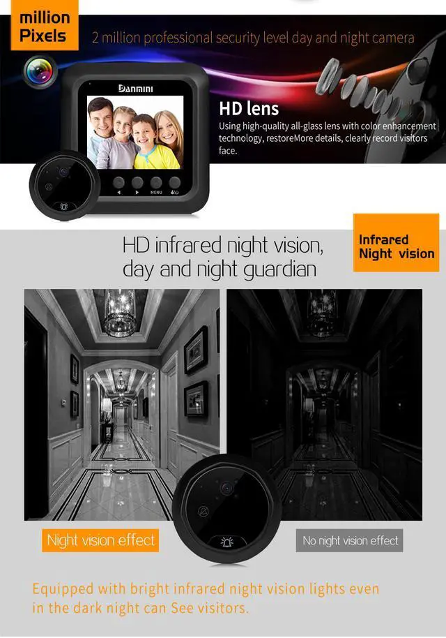 Alt view image 6 of 7 - Danmini W5 2.4inch Color Screen No Disturb Peephole Viewer