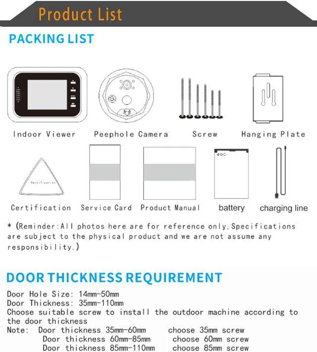 Alt view image 7 of 7 - Danmini Q8 2.4inch Color Screen No Disturb Peephole Viewer