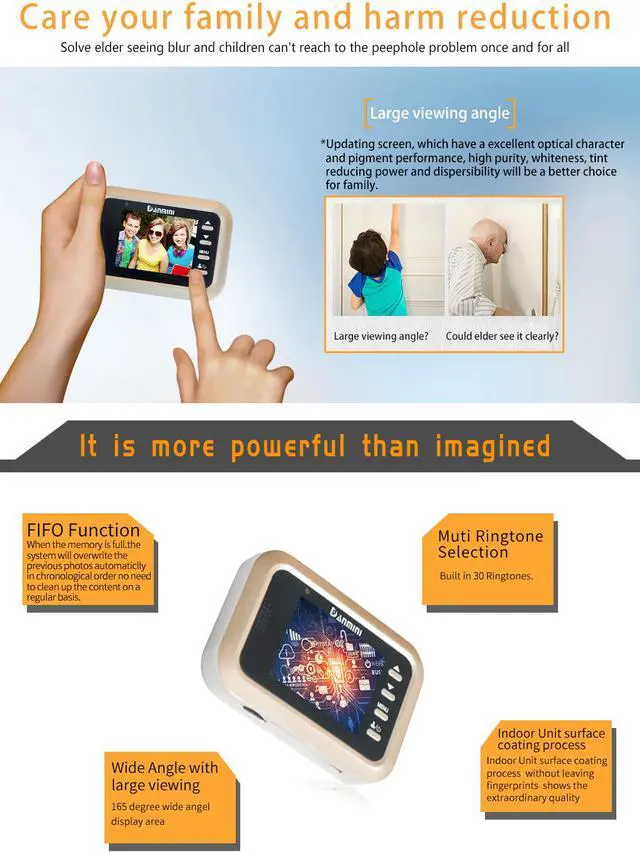 Alt view image 4 of 7 - Danmini Q8 2.4inch Color Screen No Disturb Peephole Viewer