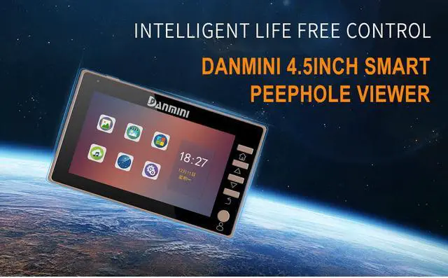 Alt view image 2 of 7 - 3MP 4.5" Color Screen 170 degrees wide angle Doorbell No Disturb Peephole Viewer