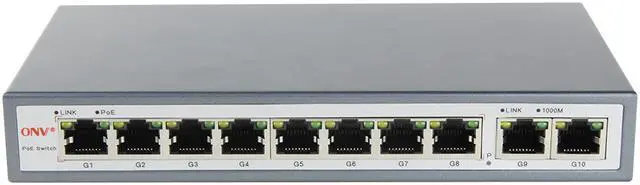 Main image of 10-Port Gigabit PoE Switch with 8 Gigabit PoE Ports  automatic adjustment RJ45 ports Support PoE Standard IEEE 802.3af/at