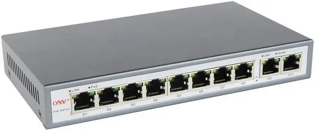 Alt view image 2 of 5 - 10-Port Gigabit PoE Switch with 8 Gigabit PoE Ports  automatic adjustment RJ45 ports Support PoE Standard IEEE 802.3af/at