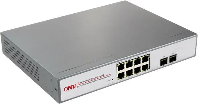 Alt view image 3 of 4 - 10-port 10/100/1000M PoE Switch with 8x 10/100/1000Base-T RJ45 Ethernet ports support Auto MDI/MDI-X
