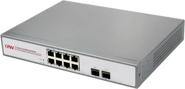 Alt view image 2 of 4 - 10-port 10/100/1000M PoE Switch with 8x 10/100/1000Base-T RJ45 Ethernet ports support Auto MDI/MDI-X