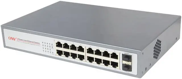 Alt view image 2 of 5 - 18-Port Ethernet Switch with 16 10/100/1000M Ports and 2 Gigabit SFP Ports Built-in power supply