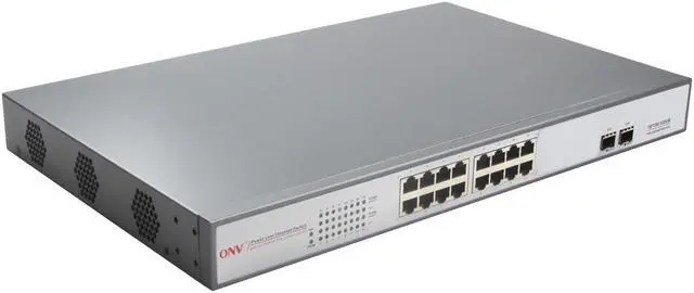 Alt view image 2 of 7 - ONV-POE33016PF 18-Port Gigabit PoE Switch with 16 Gigabit PoE Ports with IEEE 802.3af Standard 15.4W
