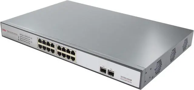 Alt view image 2 of 7 - ONV-POE33016PF-at 18-Port Gigabit PoE Switch with 16 Gigabit PoE Ports and 2 Gigabit Fiber Ports support IEEE 802.3at Standard 30W