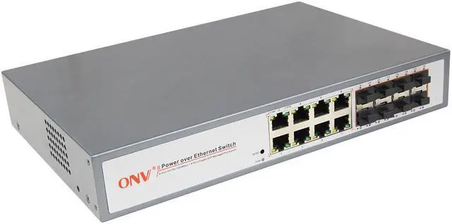 Alt view image 2 of 5 - ONV-POE33168PFM 8*10/100/1000M PoE ports + 8*Gigabit SFP port IEEE802.3af/at standard POE Switch
