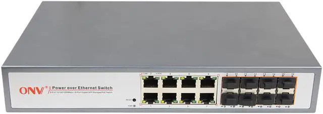 Main image of ONV-POE33168PFM 8*10/100/1000M PoE ports + 8*Gigabit SFP port IEEE802.3af/at standard POE Switch
