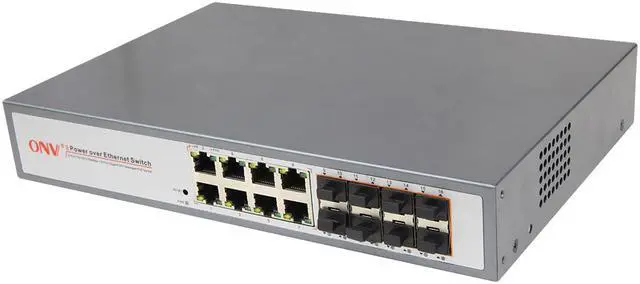 Alt view image 4 of 5 - ONV-POE33168PFM 8*10/100/1000M PoE ports + 8*Gigabit SFP port IEEE802.3af/at standard POE Switch