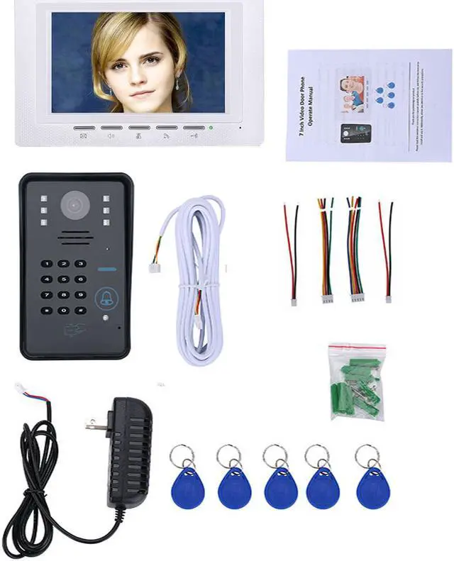 Alt view image 2 of 7 - 7 Inch RFID Password Video Door Phone Intercom Doorbell With IR Camera 1000 TV Line Access Control System