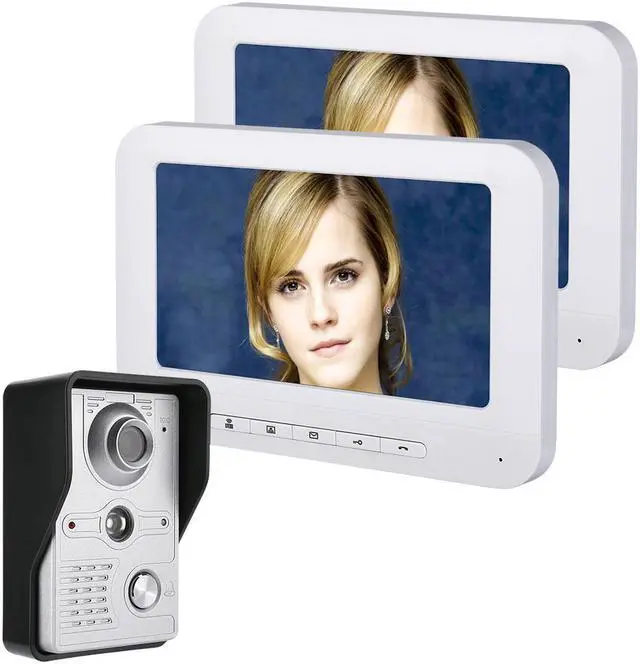 Main image of 7" color TFT LCD 2 Monitors Video Door Phone Doorbell Intercom Kit 1-camera 2-monitor Night Vision with IR-CUT HD 700TVL Camera