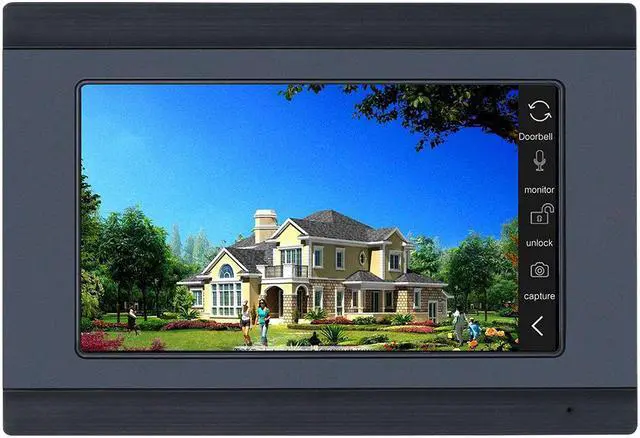 Alt view image 2 of 7 - 7inch 3 Monitors Wired / Wireless Wifi Fingerprint RFID Password Video Door Phone Doorbell Intercom Entry System with IR-CUT 1000TVL Wired Camera
