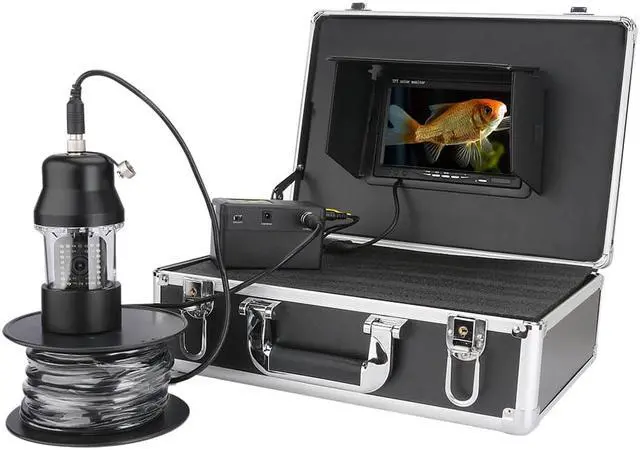 Alt view image 5 of 7 - VisiPower 7" Monitor Underwater Fishing Video Camera Fish Finder IP68 Waterproof 38 LEDs 360 Degree Rotating Camera, Cable Length 50m/164ft